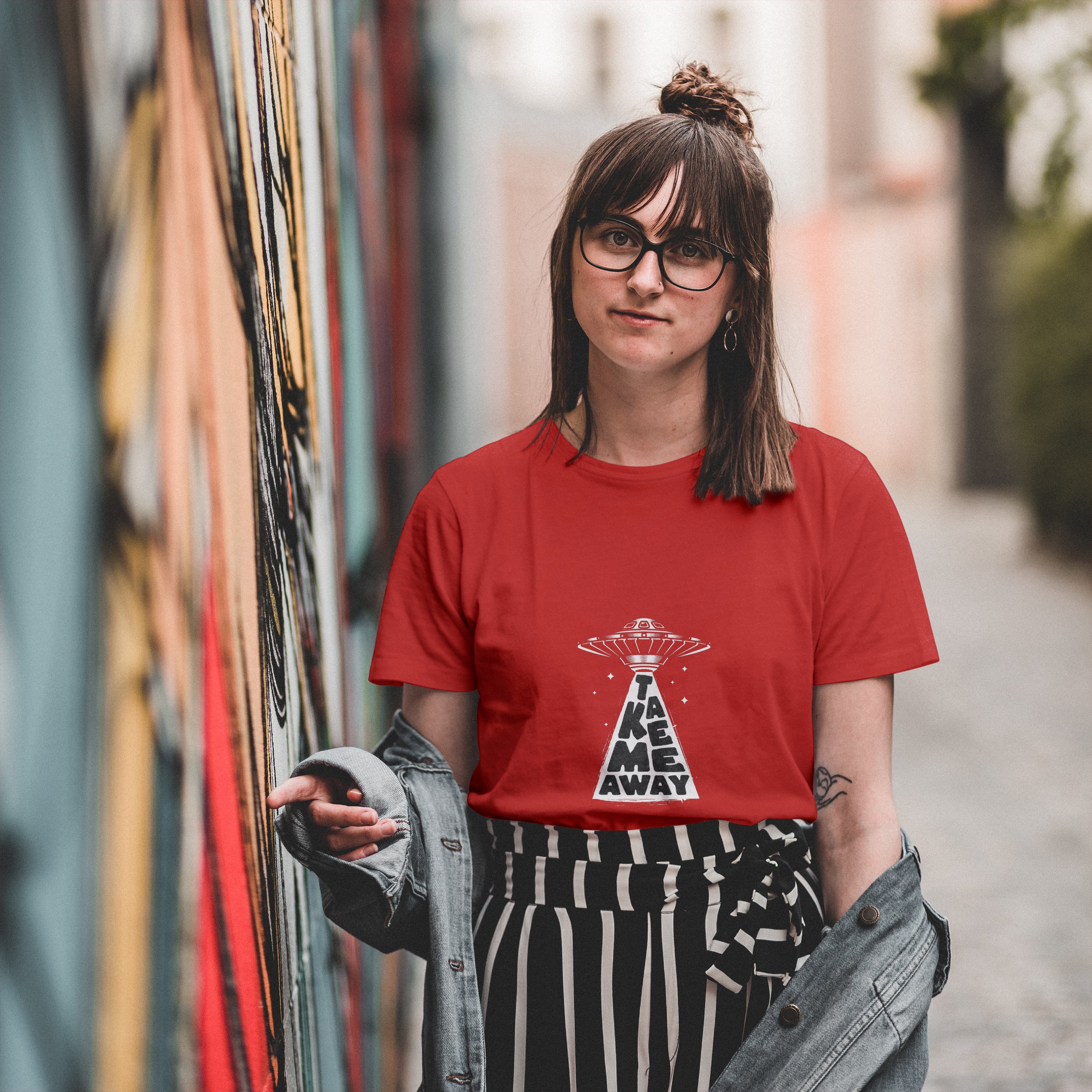 UFO - Light Weight Graphic Regular Fit T-Shirt For Women