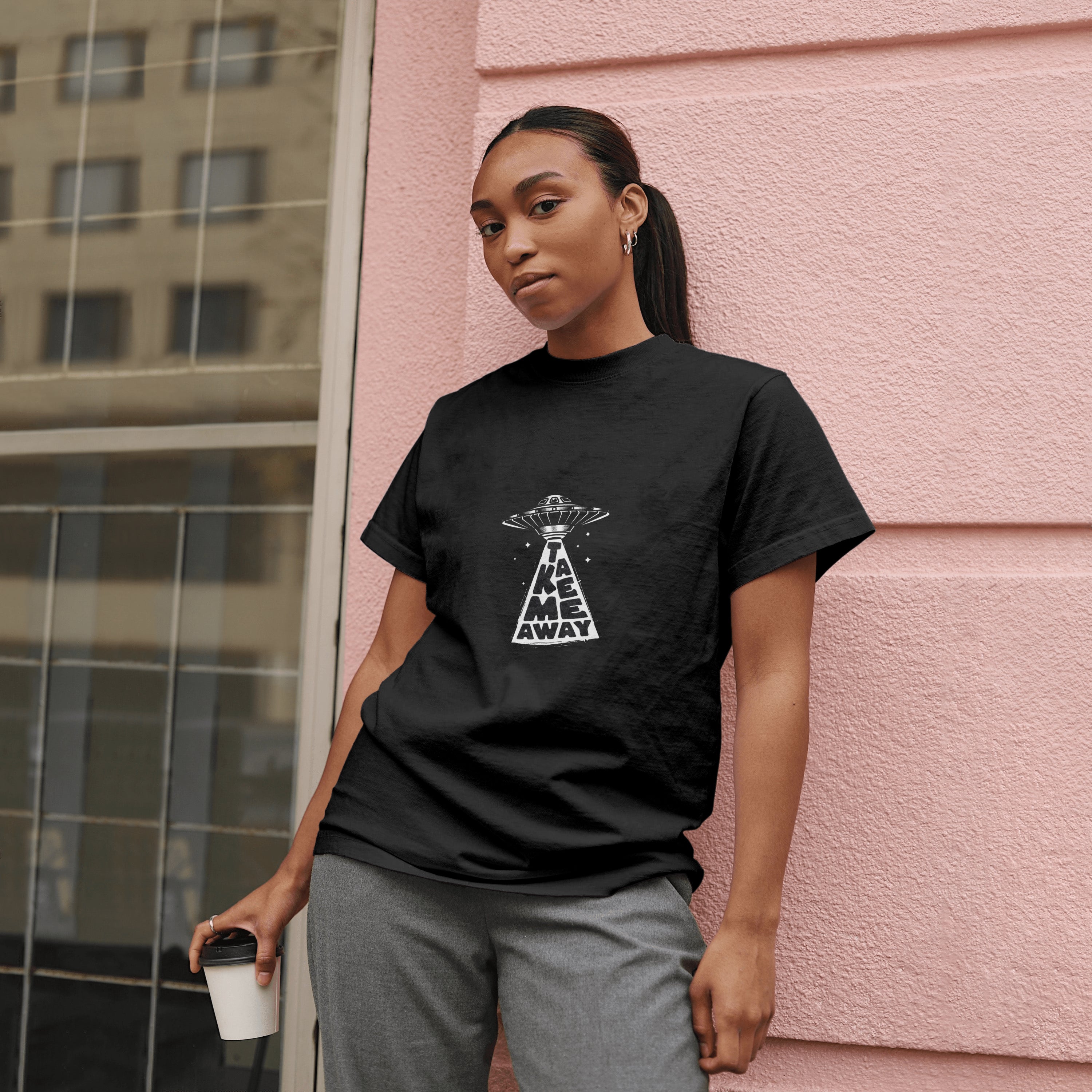 UFO - Light Weight Graphic Regular Fit T-Shirt For Women
